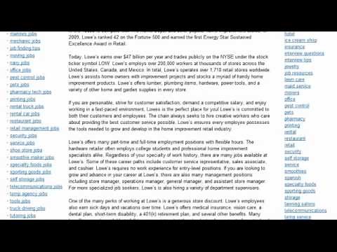 Lowe's Job Application Online