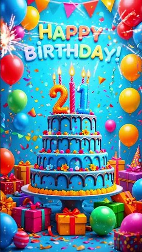 21st Happy Birthday Greetings for Boys 🎉 Colorful Birthday celebration #21stbirthday #hbdwishes