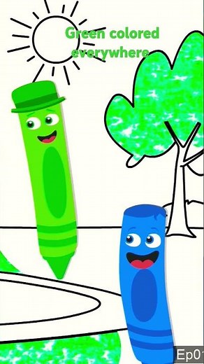color crew green colored tree and grass #kids #coloringgame