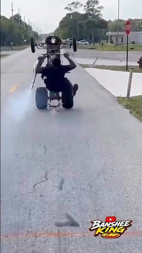 2 Stroke BANSHEE Goes FULL SEND… Then THIS Happens 😬 #yamahabanshee #bikelife #wheelie