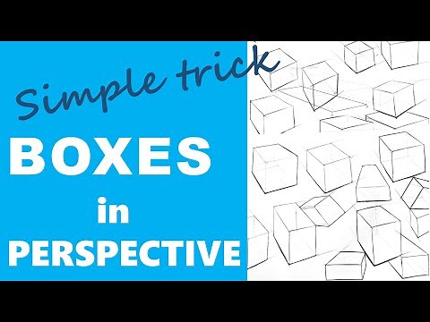 Easy HACK to draw BOXES in Perspective I How to draw perfect Boxes in 2 point perspective