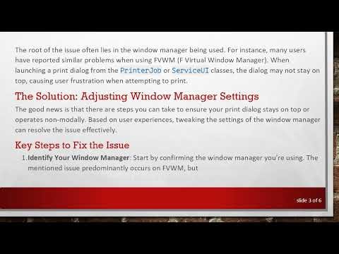 How to Keep Your Java Print Dialog On Top or Non-Modal in Linux