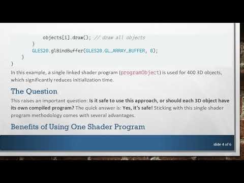 Optimizing Your OpenGL ES 2.0 Application: One Shader for Multiple Objects