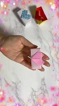 【折り紙】１枚でハート付き箱✨How to make heart box#盒子#ボックス#バレンタイン#簡単#하트#heart#ハート#box#折り方#おりがみ#origami#摺紙#easy#diy