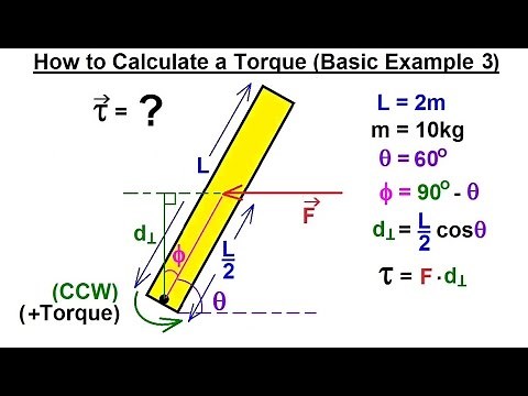 Physics 15 Torque Fundamentals (9 of 13) How to Calculate a Torque (Basic Example 3)
