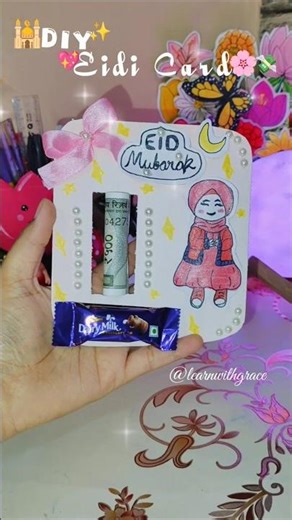 Diy eidi card 🕊️💸✨#shortsfeed #eidmubarak #learnwithgrace #diy #eid #trending #ytshorts #aesthetic