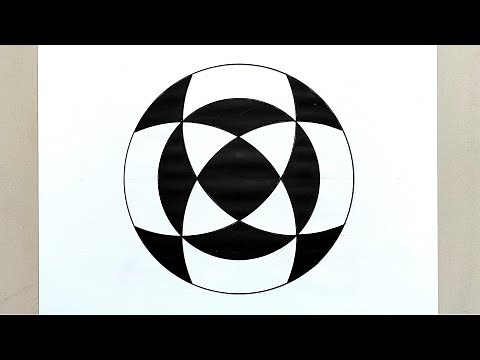 Simple Geometric Design in CIrcle with Step by Step Geometric Drawing Learn & Art