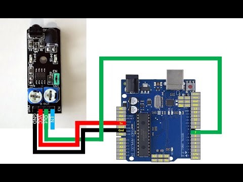Obstacle detection using Arduino UNO using Keyes KY-032 module.