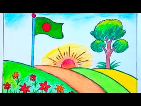 How to Draw Scenery of Victory Day|| Easy Bijoy Dibosh Drawing|||
