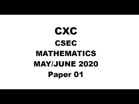 MATHS#29 ~ CXC CSEC MATHEMATICS MAY/JUNE 2020 PAPER 1