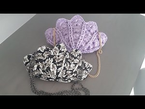 How to Crochet Tutorial: Clam Shell Bag or Decoration
