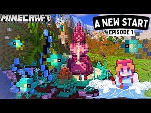A NEW START : SEA SHELL STARTER HOUSE (1 chunk tutorial) minecraft Under the Sea EP1