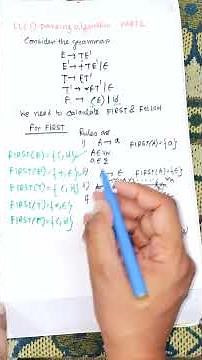 LL(1) Parser Construction | Part 2 /4– FIRST & FOLLOW in LL(1) | Compiler Design #shorts #LL1