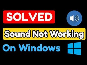 How to Solve Sound Not Working on Windows in (1 MIN )