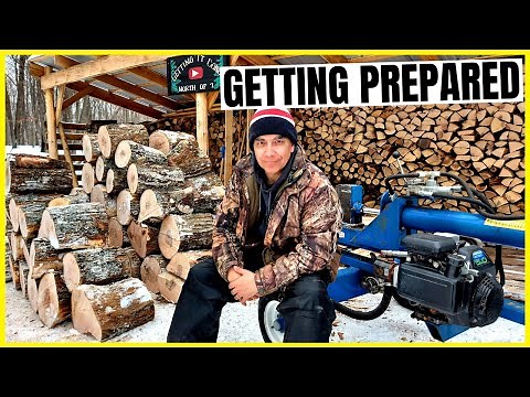 Cutting Logs Into Firewood // My Process of Cutting, Splitting & Stacking Firewood