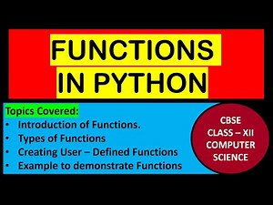 Functions Class 12 Computer Science with Python