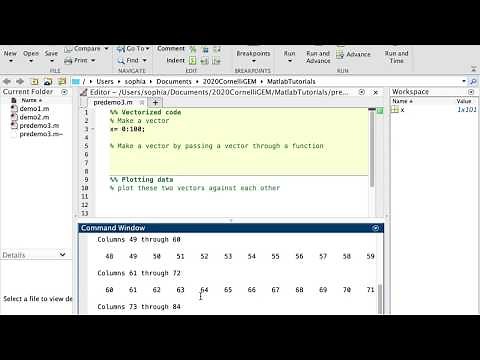 Vectors and Plotting in Matlab
