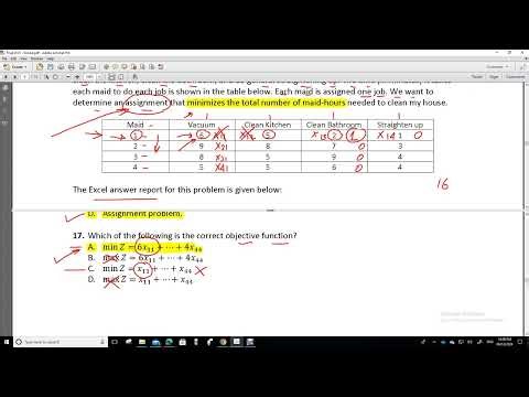 Final 3: Assignment problem - integer Programming Solved Example