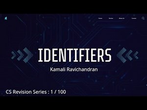 01. Python Identifiers CLASS 12 Computer science Revision