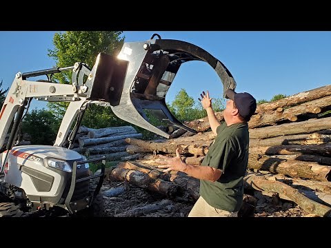 Moving Logs With A Compact Tractor and Grapple