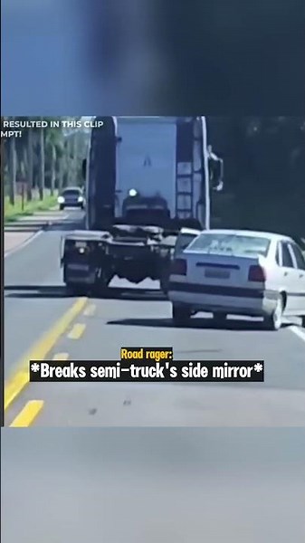 Road Raging Man Hits The Wrong Semi-Truck