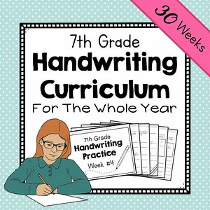 7th GRADE HANDWRITING Curriculum PDF - 30 Weeks of Printable Writing Worksheets - Homeschool Letter and Sight Word Practice Pack - Etsy