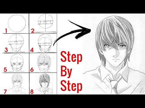 How to Draw Light Yagami Step by Step - Death Note