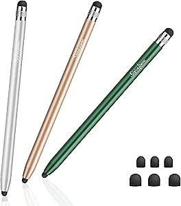 StylusHome Stylus Pens for Touch Screens (3 Pcs), Sensitivity & Precision Stylus, 2 in 1 Capacitive Stylus with 6 Extra Tips for iPad iPhone Tablets Samsung Galaxy All Universal Touchscreen Devices