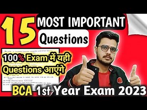 15 MOST IMPORTANT QUESTIONS❓ BCA 1st year Exam 2023 || Fundamentals of Computer #bca