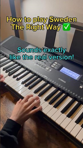 How To Play Sweden - C418 The Right Way #piano #yamaha #pianotutorial #keyboard #sweden #easypiano