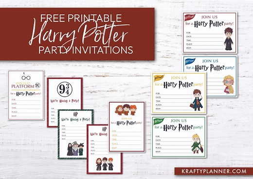 Free Printable Harry Potter Themed Party Invitations — Krafty Planner