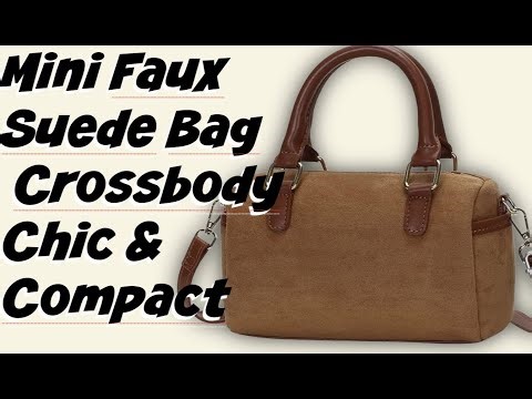 Mini Faux Suede Crossbody Bag | Chic Compact Everyday Handbag for Women Small Purse