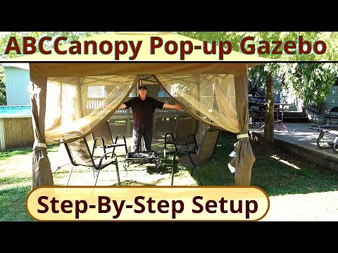 ABC-Canopy 13'x13' Pop-up Gazebo Detailed Setup w/Mosquito Net