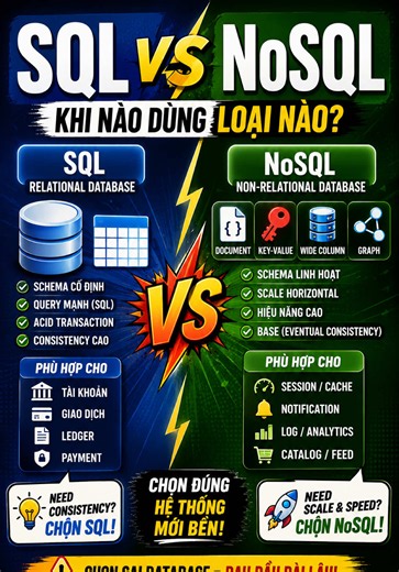 SQL vs NoSQL là gì? Chọn database sao cho đúng trong System Design #SQL #NoSQL #Database #SystemDesign #Backend
