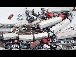 Brutal Chaos in Oregon Today! Snow Storm Causing Collision Pileup in Interstate 84
