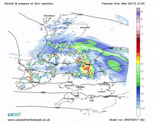 7.2K views · 118 reactions | Strong winds and rain developing through the day across northern areas. This evening/tonight rain will affect central areas which will be rather heavy at times, as can be seen on the attached video showing sea level pressure and rainfall from our high resolution 3km NMM weather model. Lewis | UK Weather Forecasts | Facebook