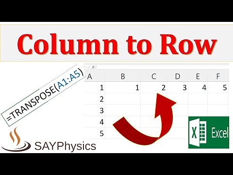 Convert a column to row in Excel