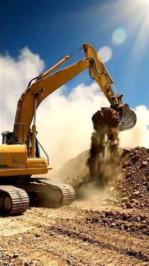 Full power! 🔥 CAT Excavator uses full power Maximum Effort #shorts 1