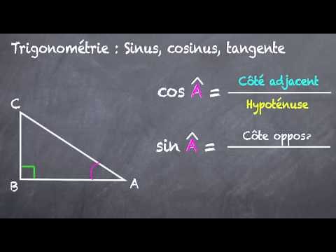 Trigonométrie : cosinus, sinus, tangente (3eme)