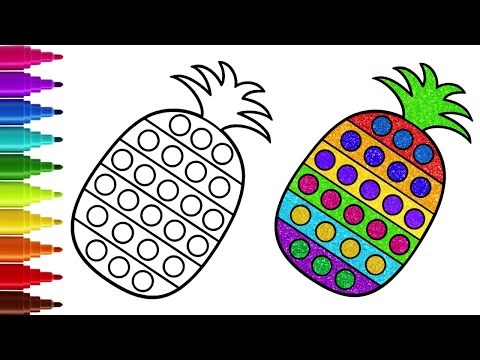 Draw A Pop It Pineapple Easily🍍| Step By Step Drawing For Beginners | Chiki Doodle