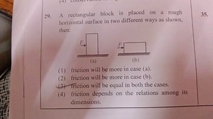A rectangular block is placed on a rough horizontal surface in ... | Filo