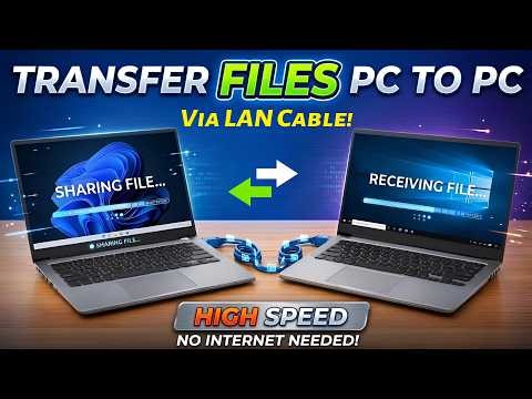 How to Transfer Files Between Two PCs using LAN Cable | PC to PC file Transfer with Cable