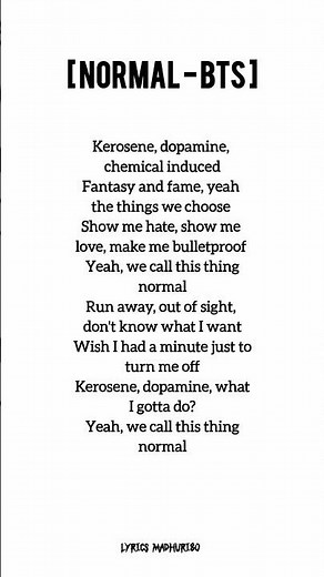 bts - normal (lyrics)