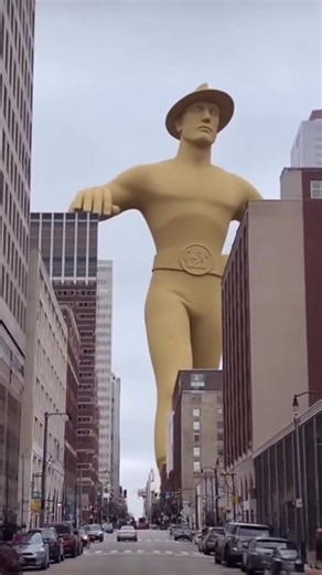 Tulsa Golden Driller Man taking a stroll through downtown Tulsa. | Tulsa Time