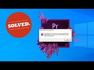 How to Fix: Adobe Premiere Pro cannot run on this computer because wmvcore.dll is missing