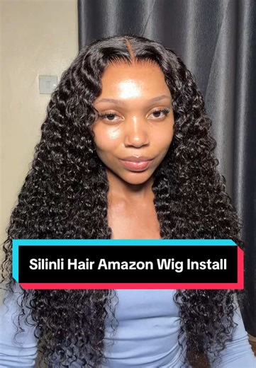 Amazon Wig Install: @SilinliAmazon 28inch 13×6 Deep Wave Lace front wig. The lace is transparent lace. The hair feels soft and the shedding is minimal. The lace size is wide enough to do a deep side part I bleached the knots before installing, the hairline was well pre plucked. Link in bio to shop, only $103 on amazon #wiginstall #amazonwigs #deepwave