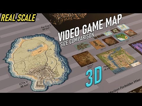 The Ultimate Video Game Map Size Comparison 3D - Real Scale