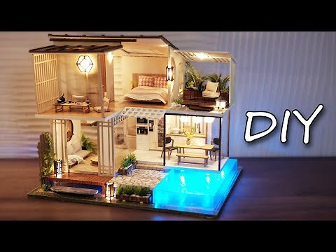DIY Miniature Dollhouse Kit || Elegant & Quiet With Garden Villa Design - Relaxing Satisfying Video