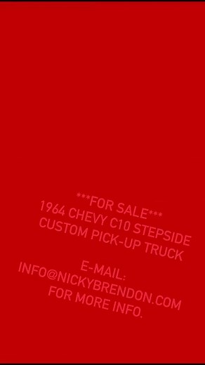 17K views · 120 reactions | For Sale: My 1964 Chevy C10 Stepside Custom Pick-up Truck (Info@NickyBrendon.com for details.) #ClassicCar #Custom #ChevyTruck | Nicholas Brendon | Facebook