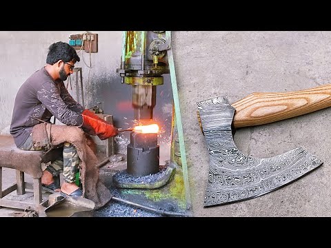 Incredible Process of Making Wooden Axe | Traditional Folded Axes | Axe Making